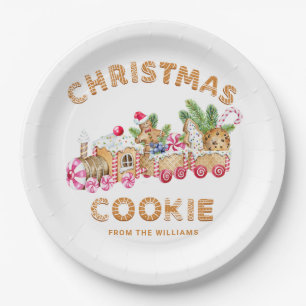 Gingerbread House Cookie Exchange Christmas Party Paper Plate