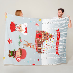 gingerbread house cookie fleece blanket