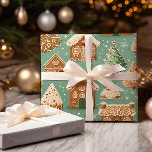 Gingerbread House Cookies Christmas Wrapping Paper