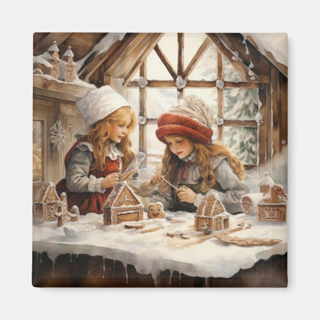 Gingerbread House Cookies Country Kitchen Girls Magnet (Front)