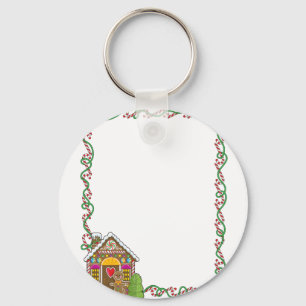 Gingerbread House Corner Key Ring
