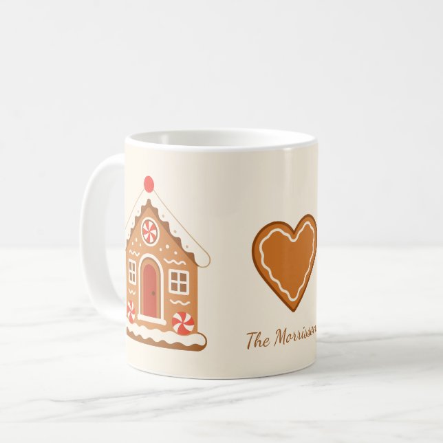 Gingerbread House Custom Name Coffee Mug (Front Left)