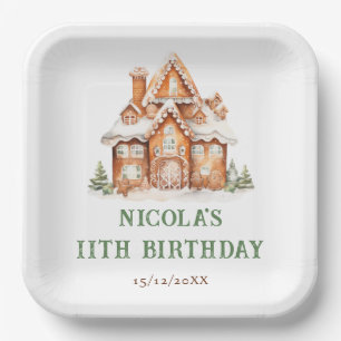 Gingerbread House Decorating Birthday Party Paper Plate