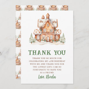 Gingerbread House Decorating Birthday Party Thank You Card