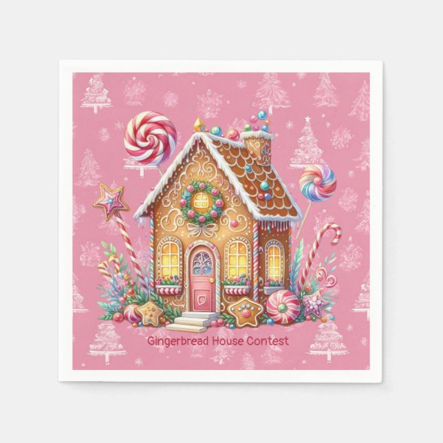 Gingerbread House Decorating Contest Napkin (Front)