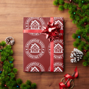 Gingerbread House Decorating Crew Christmas Family Wrapping Paper