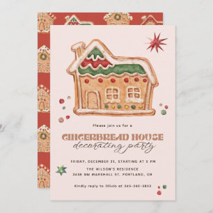 Gingerbread House Decorating Party Christmas Invitation
