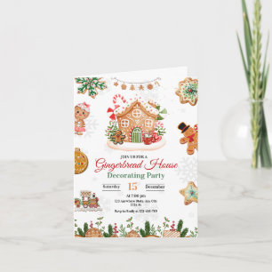 Gingerbread House Decorating Party Christmas  Invitation