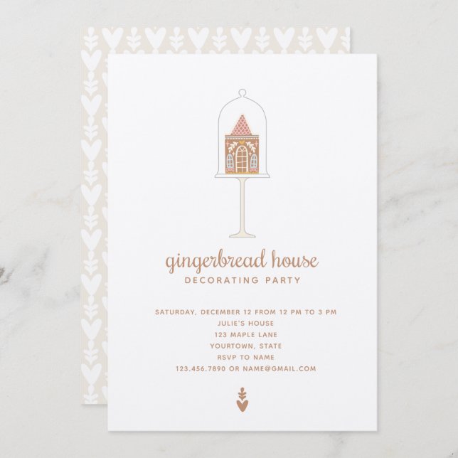 Gingerbread House Decorating Party Invitation (Front/Back)