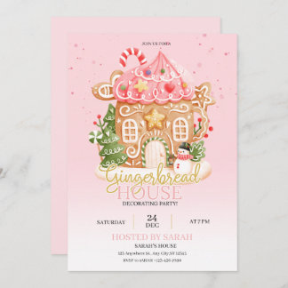 Gingerbread House Decorating Party Invitation 