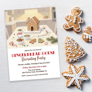 Gingerbread House Decorating Party Invitation