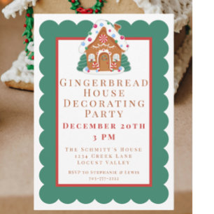 Gingerbread House Decorating Party Invitation