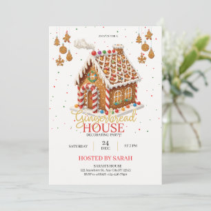 Gingerbread House Decorating Party Invitation