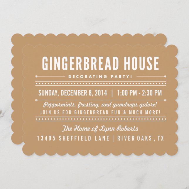 Gingerbread House Decorating Party Invitation (Front/Back)