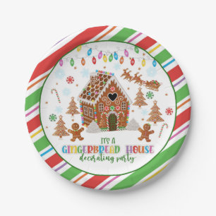 Gingerbread House Decorating Party Plate - WH