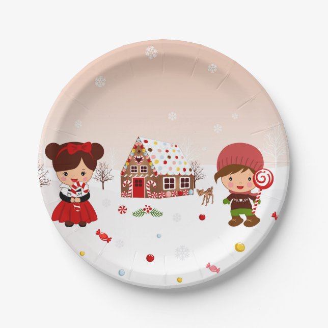 Gingerbread House Decorating party plates (Front)