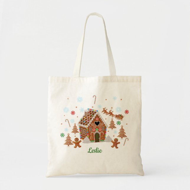 Gingerbread House Decorating Party Tote Bag (Front)