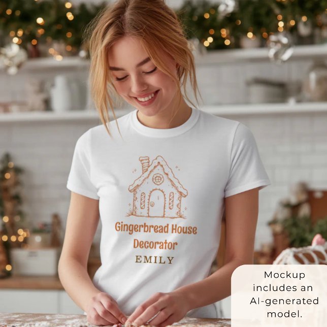 Gingerbread House Decorator Name Christmas T-Shirt (Creator Uploaded)