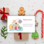 Gingerbread house - display shower enclosure card<br><div class="desc">Watercolor gingerbread house. Invitation baby shower Christmas party. Decorate the gingerbread house with Christmas candies,  candy cane,  orange slice and gingerbread cookies.</div>
