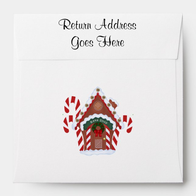 Gingerbread House Envelope (Back (Top Flap))