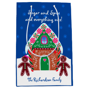 Gingerbread House Family Sweet Christmas Medium Gift Bag