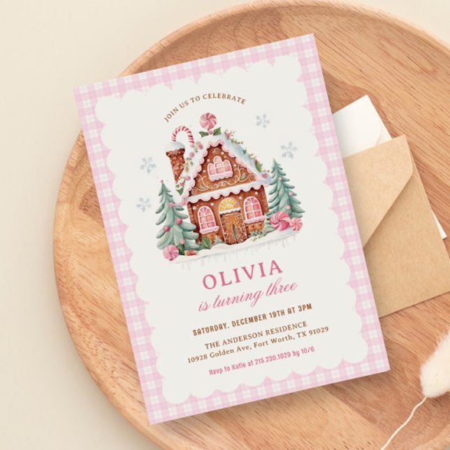 Gingerbread House Girl Birthday Party Invitation (Creator Uploaded)