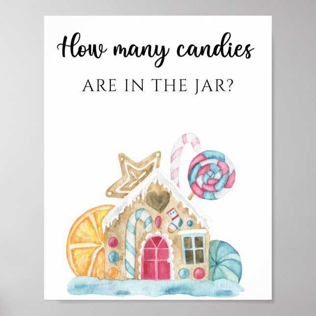 Gingerbread house - guess how many candies poster (Front)