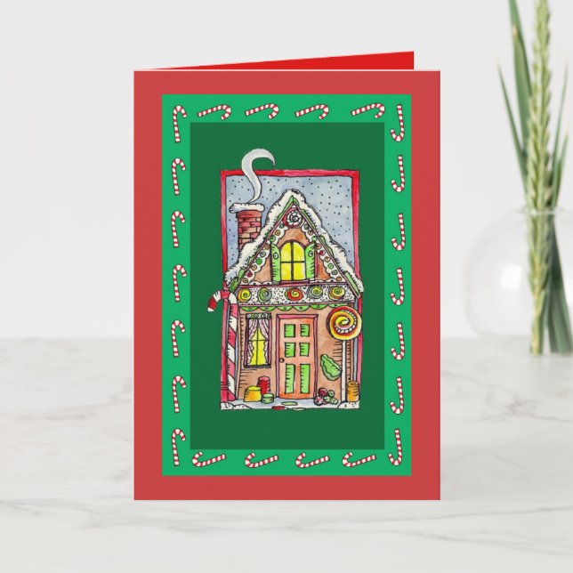 Gingerbread House Holiday Card (Front)