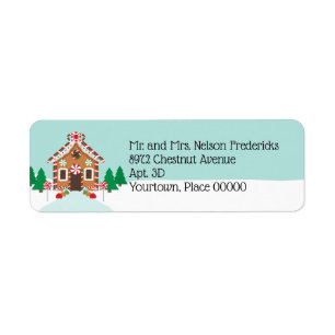 Gingerbread House Holiday Christmas Return Address