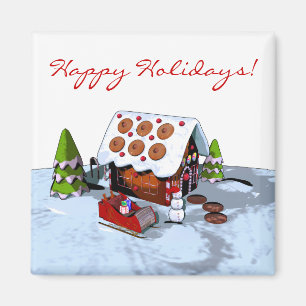 gingerbread house holiday magnet