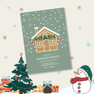 Gingerbread House Holiday Party Christmas Invitation
