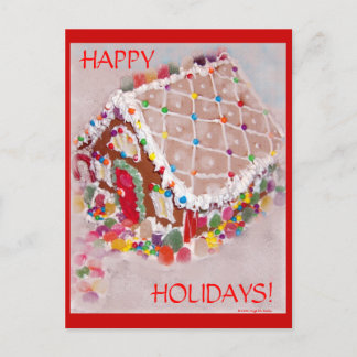 Gingerbread House Holiday Postcard