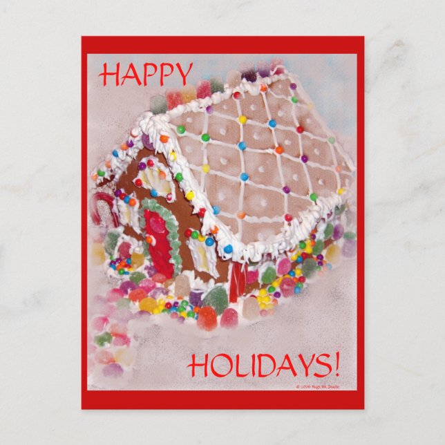 Gingerbread House Holiday Postcard (Front)
