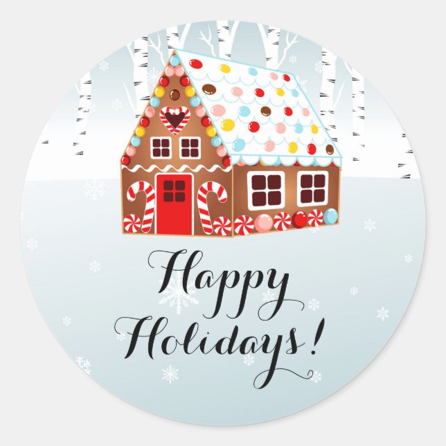Gingerbread House Holiday sticker (Front)