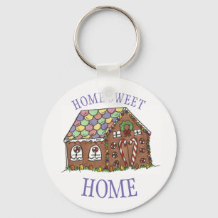 Gingerbread House Home Sweet Home Christmas Xmas Key Ring