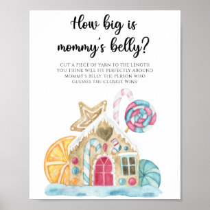 Gingerbread house - how big is mummy's belly game poster