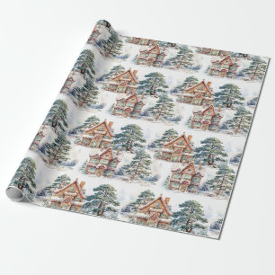Gingerbread House in winter Pattern Wrapping Paper