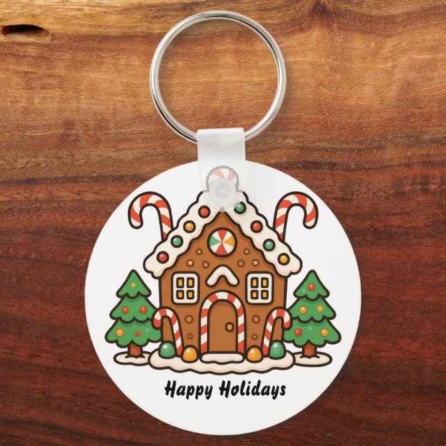 Gingerbread House  Key Ring (Front)