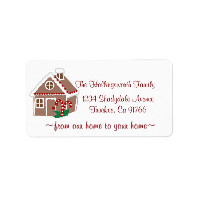 Gingerbread House Label (Front)
