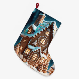 Gingerbread House Large Christmas Stocking