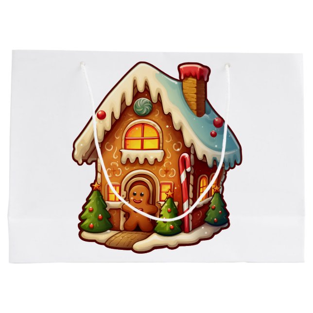 Gingerbread house large gift bag (Back)