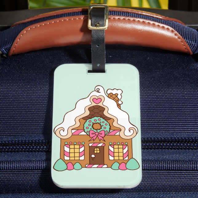 Gingerbread House Luggage Tag (Front Insitu 2)