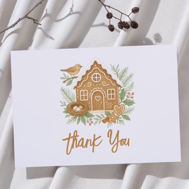 Gingerbread House Nesting Party Thank You Card (Creator Uploaded)