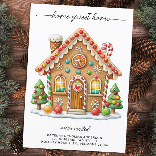 Gingerbread House New Address Holiday Moving  Announcement