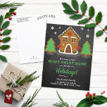 Gingerbread House New Home For The Holidays Announcement Postcard<br><div class="desc">Celebrate in style with these trendy new home moving announcement postcards. The design is easy to personalize with your own wording and your family and friends will be thrilled when they receive these fabulous change of address announcement postcards.</div>