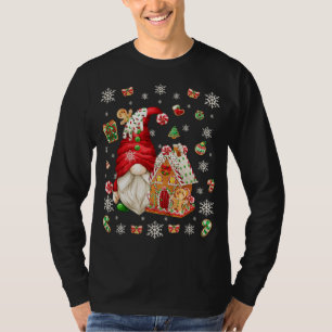 Gingerbread House On Snowflake Pattern Cute Christ T-Shirt