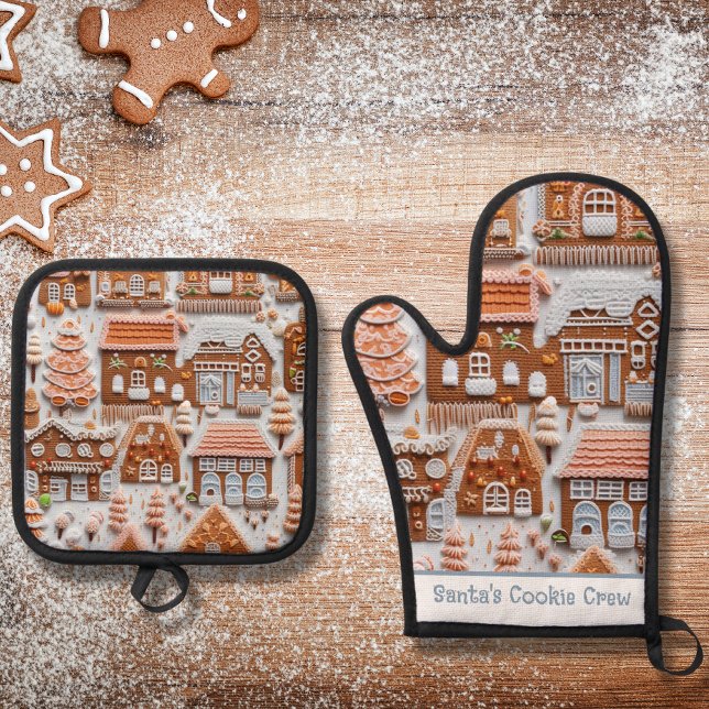 Gingerbread House  Oven Mitt & Pot Holder Set (Creator Uploaded)
