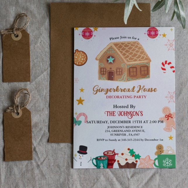 Gingerbread House Party Christmas Winter Holiday Invitation (Creator Uploaded)