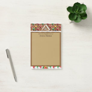 Gingerbread House Personalised Post-it Notes