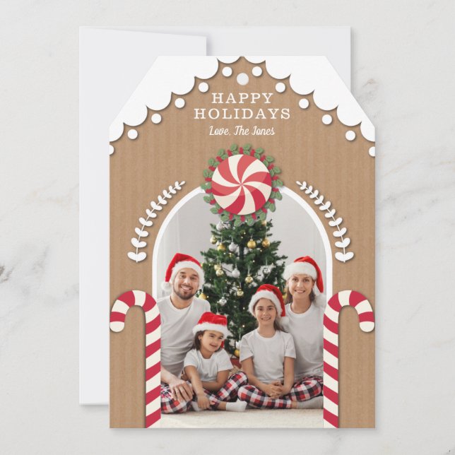 Gingerbread House Photo Card (Front)